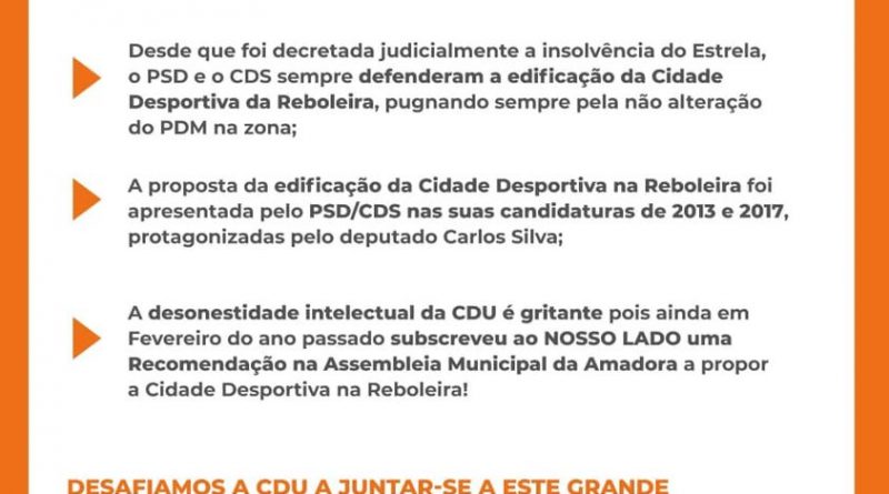 2021-05-21 - Reposição da verdade sobre a proposta da Cidade Desportiva da Amadora, em resposta à CDU (Estrela da Amadora)